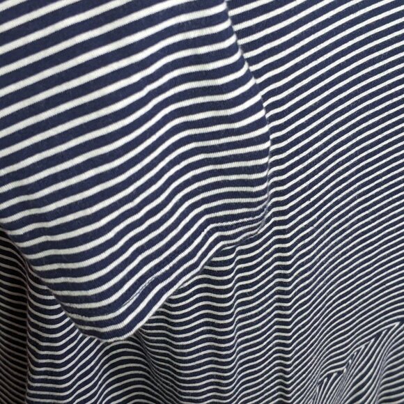 GAP Round Neck Short Sleeve Asymmetric Hem Striped Peplum Shirt  Size Medium - Picture 8 of 14